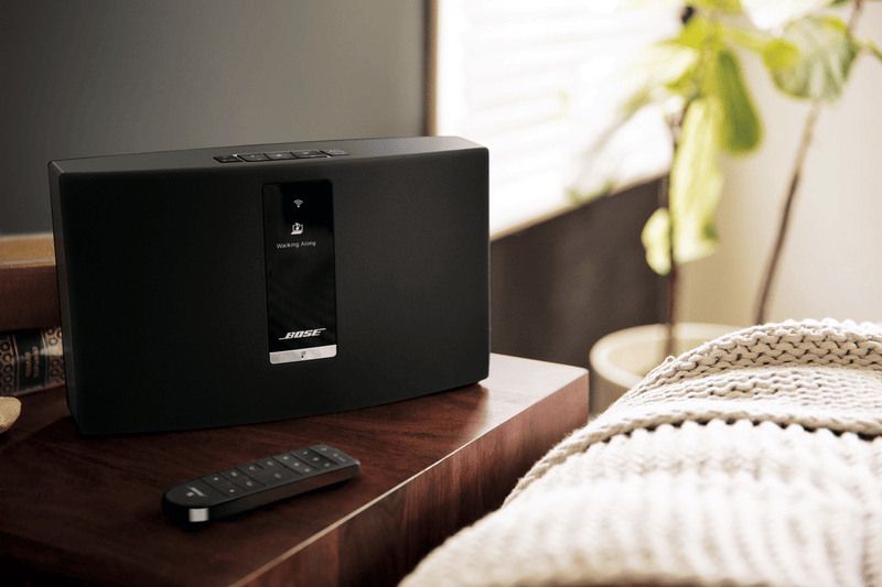 Black Bose SoundTouch 20 Series III speaker with remote