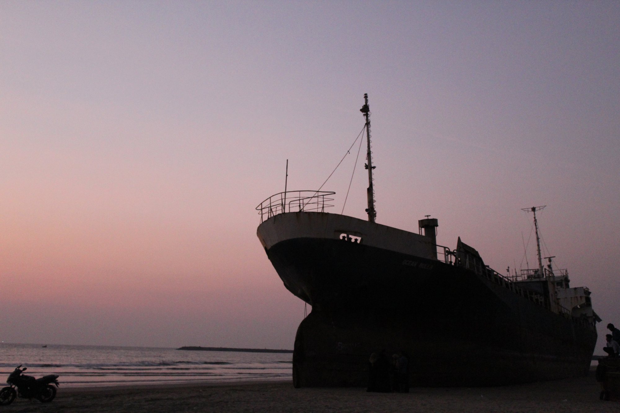 Shipwreck at dusk